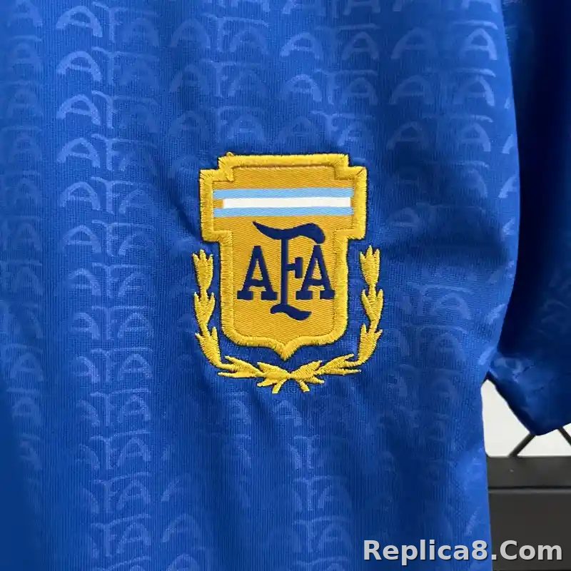 1994 Argentina World Cup Soccer Away Retro Kids Kit Jersey+Shorts - detail
