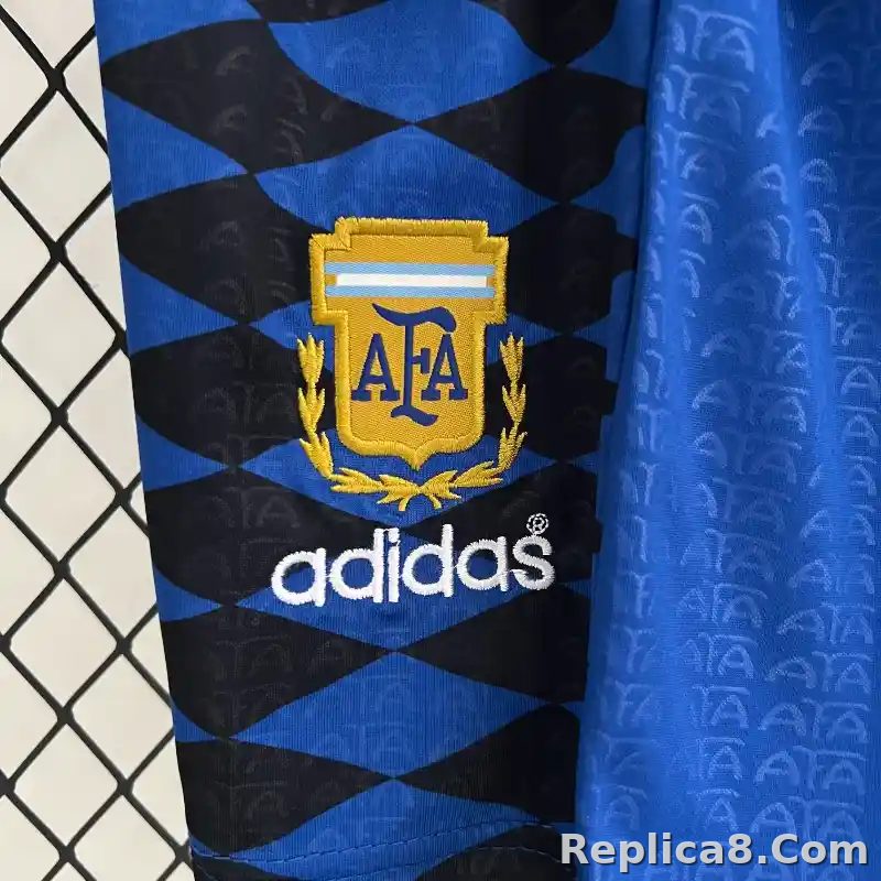 1994 Argentina World Cup Soccer Away Retro Kids Kit Jersey+Shorts - detail