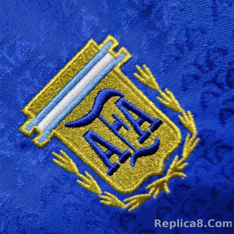 1994 Argentina World Cup Soccer Away Retro Jersey - detail