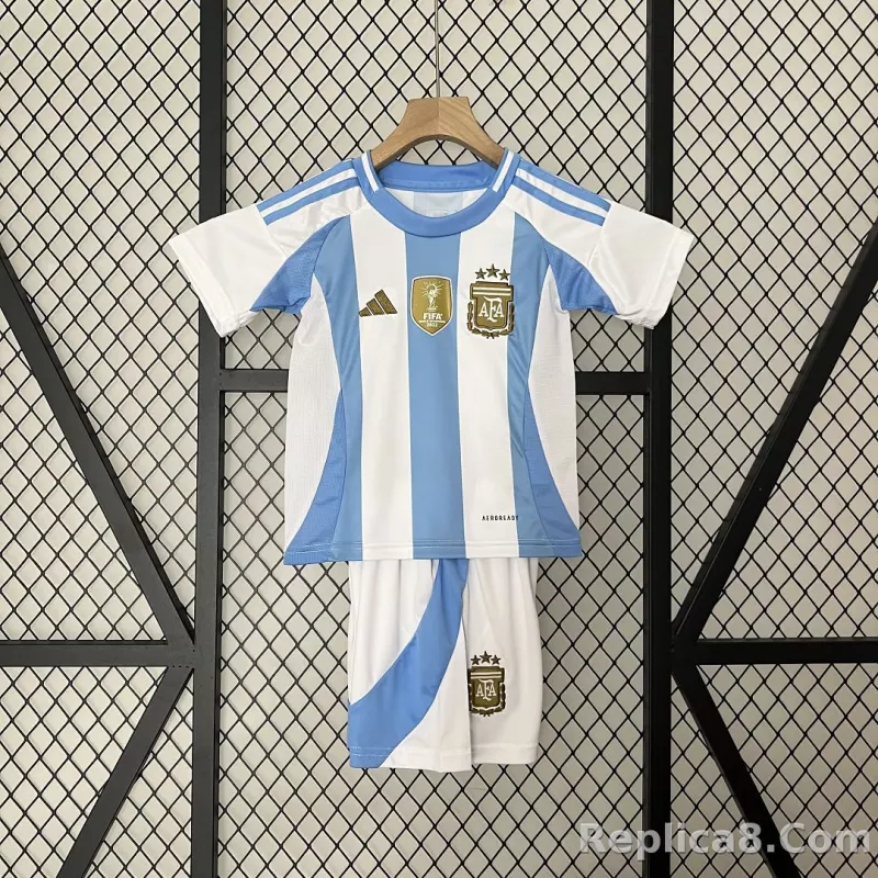 2023/24 Argentina Copa America Home Soccer Kids Kit Jersey+Shorts
