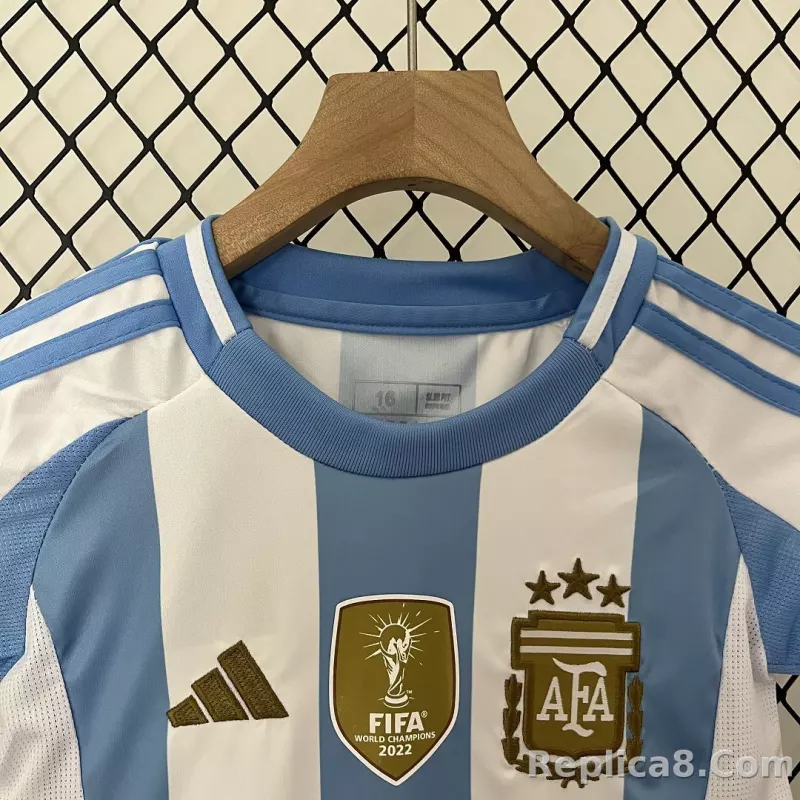 2023/24 Argentina Copa America Home Soccer Kids Kit Jersey+Shorts - detail