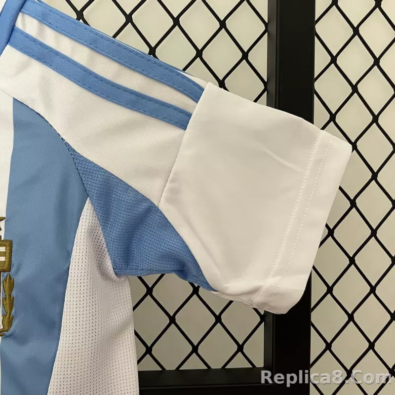 2023/24 Argentina Copa America Home Soccer Kids Kit Jersey+Shorts - detail