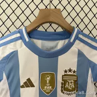 2023/24 Argentina Copa America Home Soccer Kids Kit Jersey+Shorts - view 6