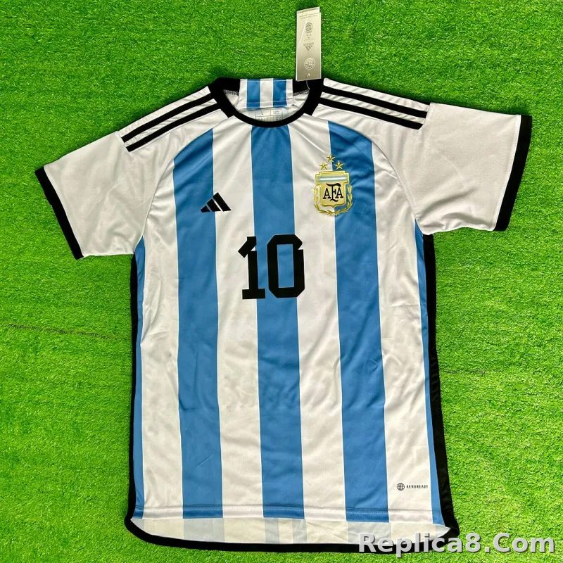 2022 Argentina World Cup Champion Edition 3 stars Home Jersey Print "Messi" - detail