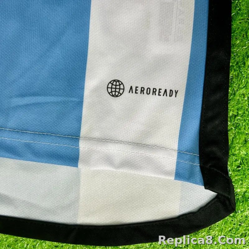 2022 Argentina World Cup Champion Edition 3 stars Home Jersey Print "Messi" - detail