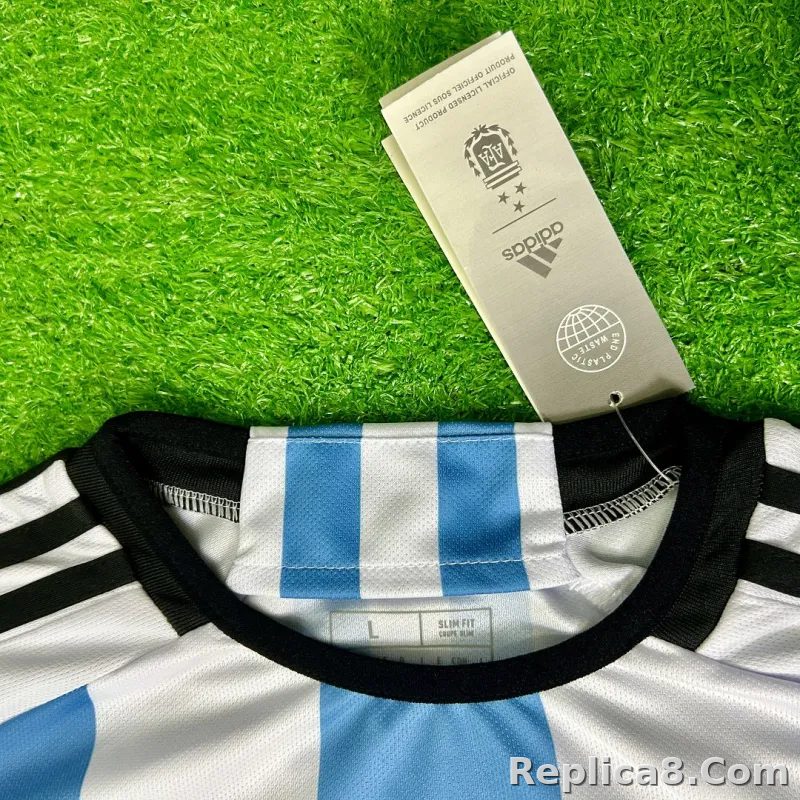 2022 Argentina World Cup Champion Edition 3 stars Home Jersey Print "Messi" - detail
