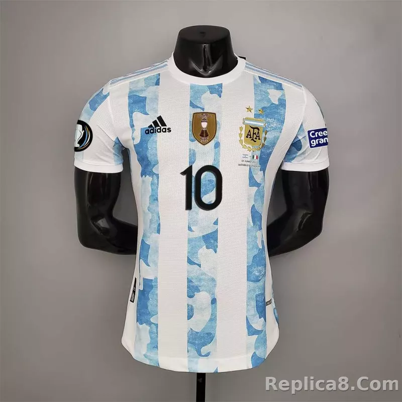 2020 Argentina Home Soccer Jersey Messi#10 With the Patches Player Version