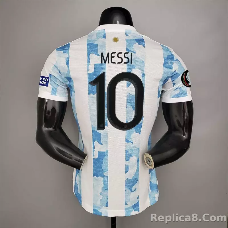 2020 Argentina Home Soccer Jersey Messi#10 With the Patches Player Version - detail