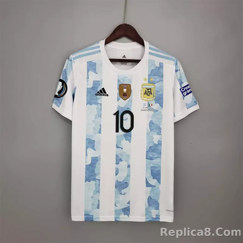 2020 Argentina Home Soccer Jersey Messi#10 With the Patches Fan Version