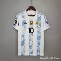 2020 Argentina Home Soccer Jersey Messi#10 With the Patches Fan Version - view 1