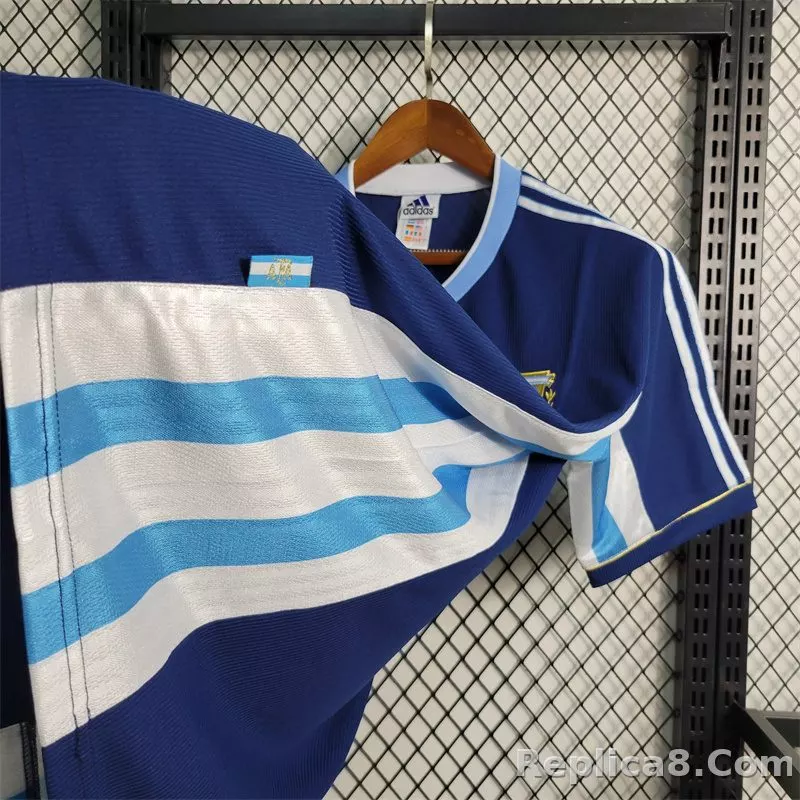 1998 Argentina World Cup Soccer Away Retro Jersey - detail