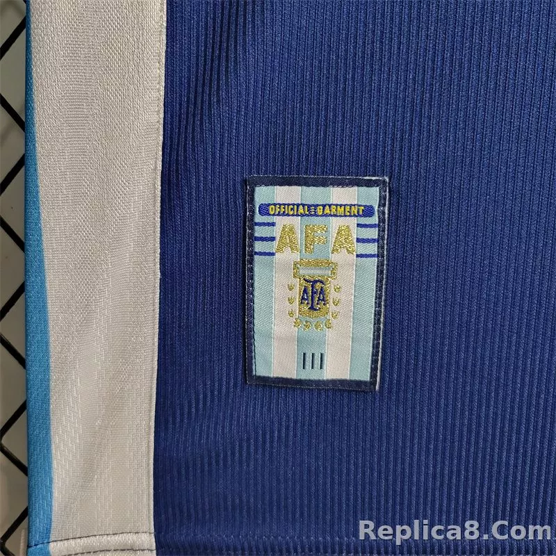 1998 Argentina World Cup Soccer Away Retro Jersey - detail