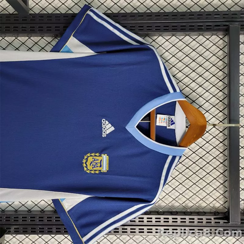 1998 Argentina World Cup Soccer Away Retro Jersey - detail