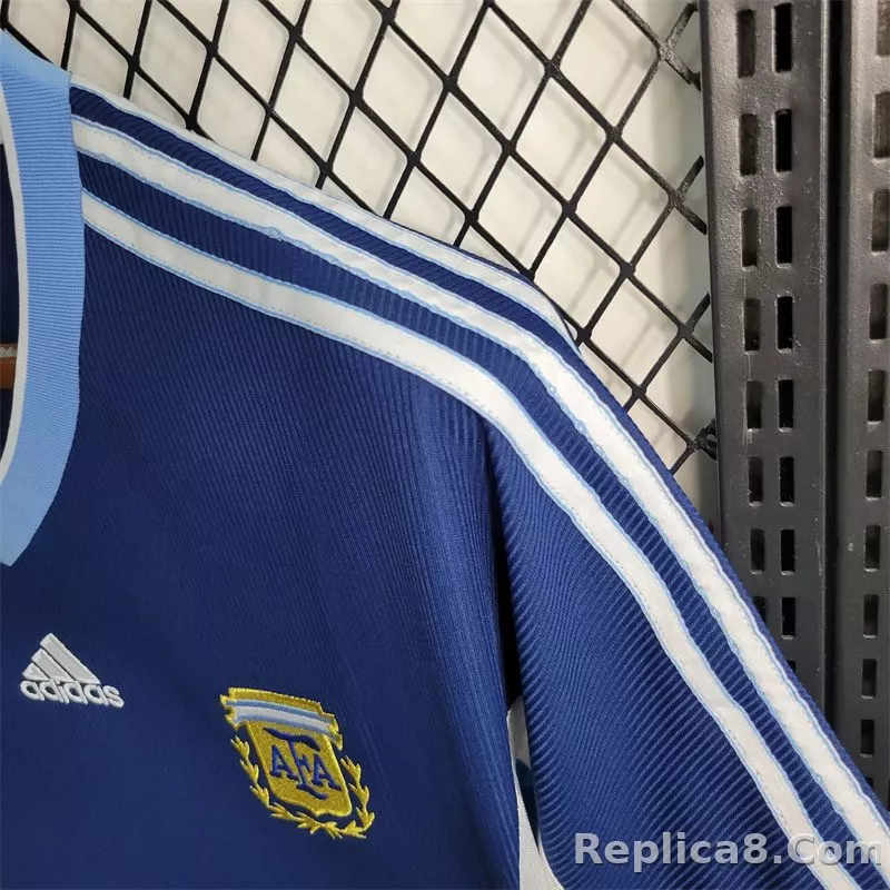 1998 Argentina World Cup Soccer Away Retro Jersey - detail