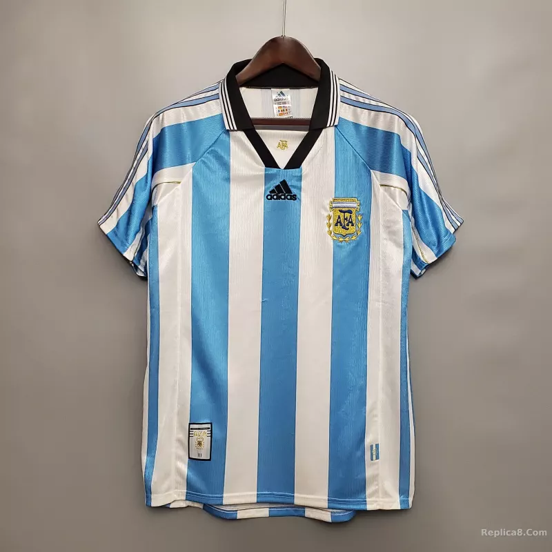 1998 Argentina World Cup Soccer Home Retro Jersey