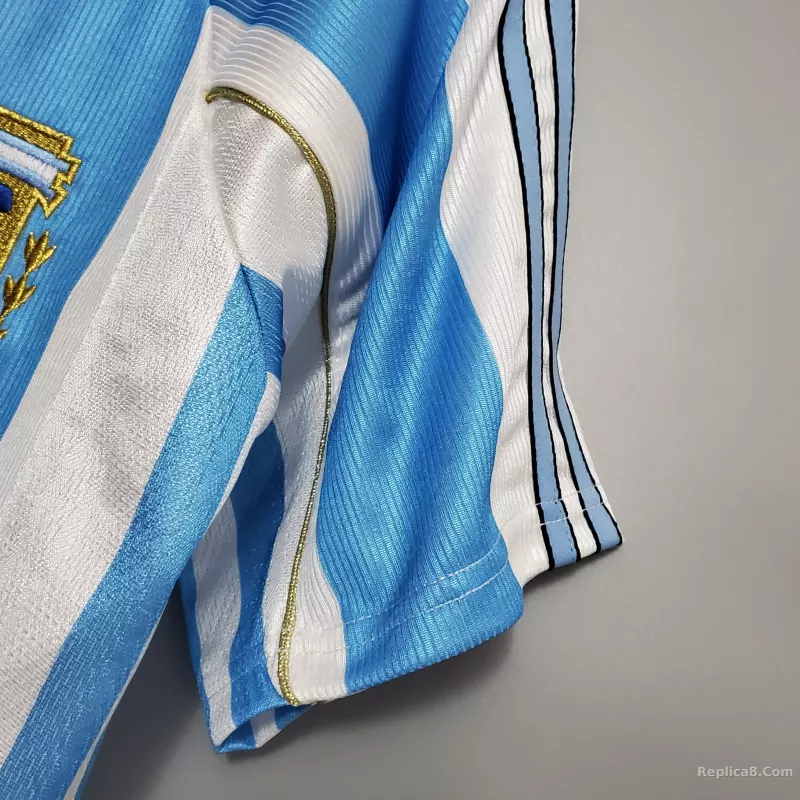 1998 Argentina World Cup Soccer Home Retro Jersey - detail