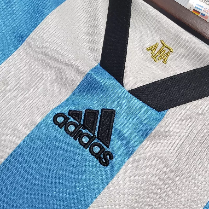 1998 Argentina World Cup Soccer Home Retro Jersey - detail