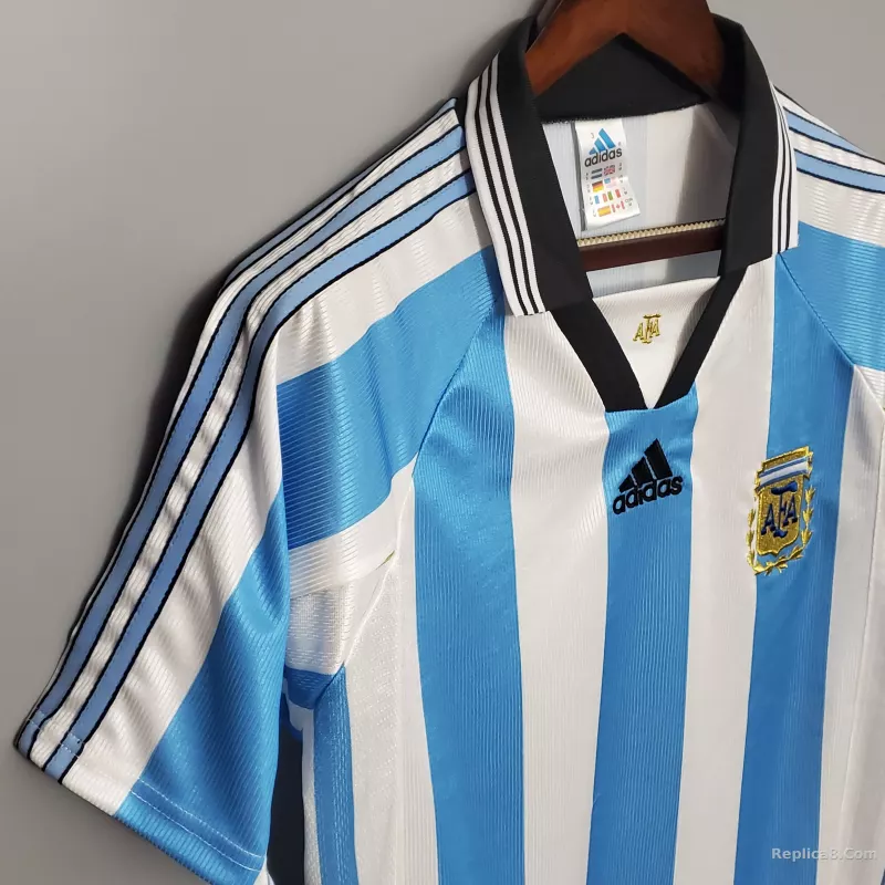1998 Argentina World Cup Soccer Home Retro Jersey - detail