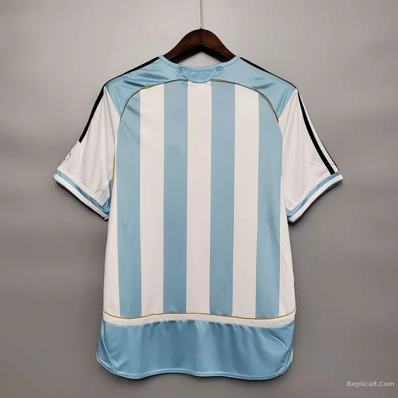 2006 Argentina World Cup Soccer Home Retro Jersey - detail