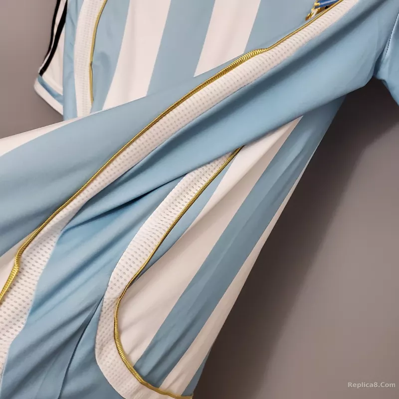 2006 Argentina World Cup Soccer Home Retro Jersey - detail