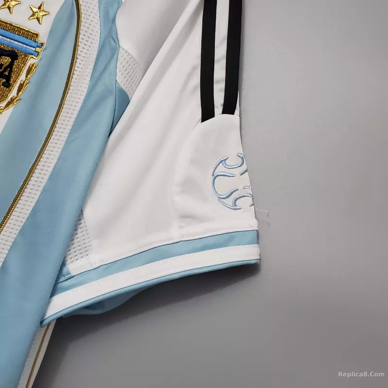2006 Argentina World Cup Soccer Home Retro Jersey - detail