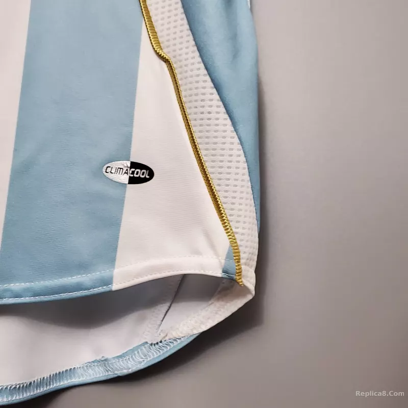 2006 Argentina World Cup Soccer Home Retro Jersey - detail