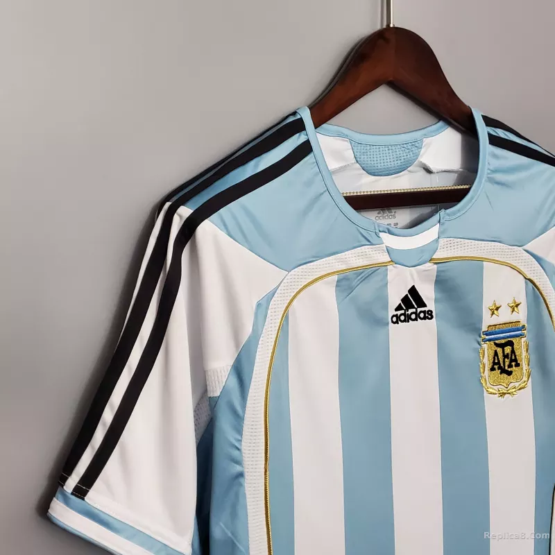 2006 Argentina World Cup Soccer Home Retro Jersey - detail