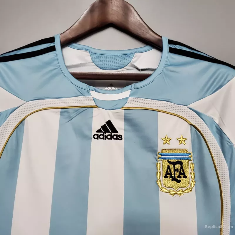 2006 Argentina World Cup Soccer Home Retro Jersey - detail
