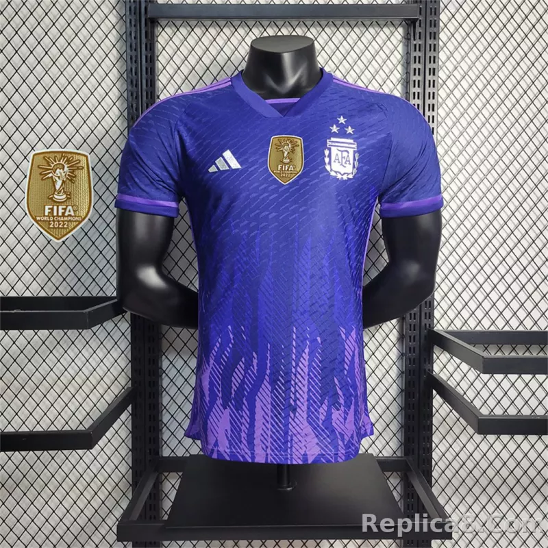 2022 Argentina World Cup Champion Edition 3 stars Away Jersey Player Version - detail