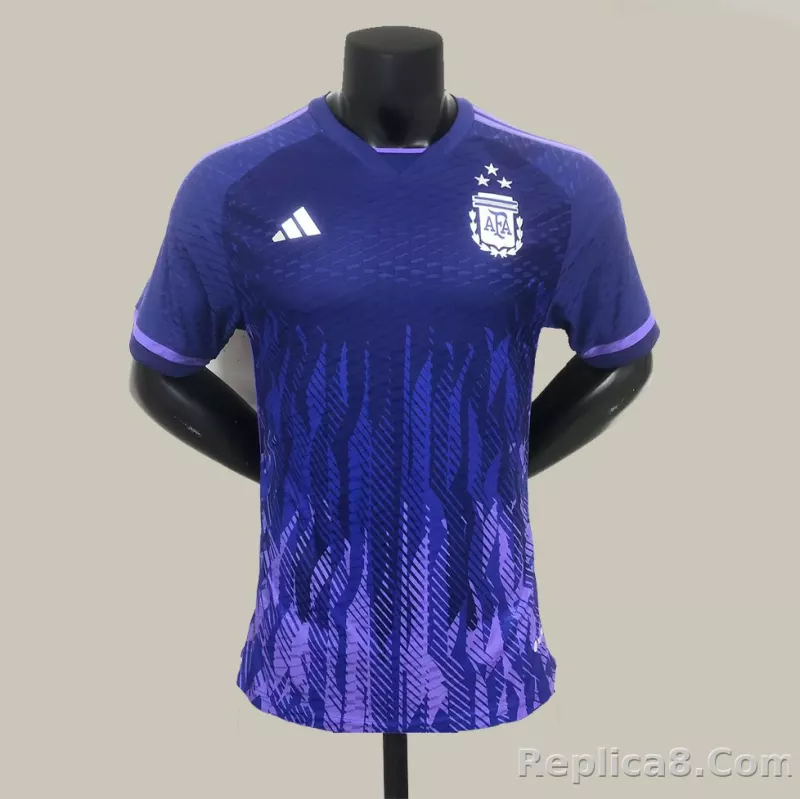 2022 Argentina World Cup Champion Edition 3 stars Away Jersey Player Version - detail