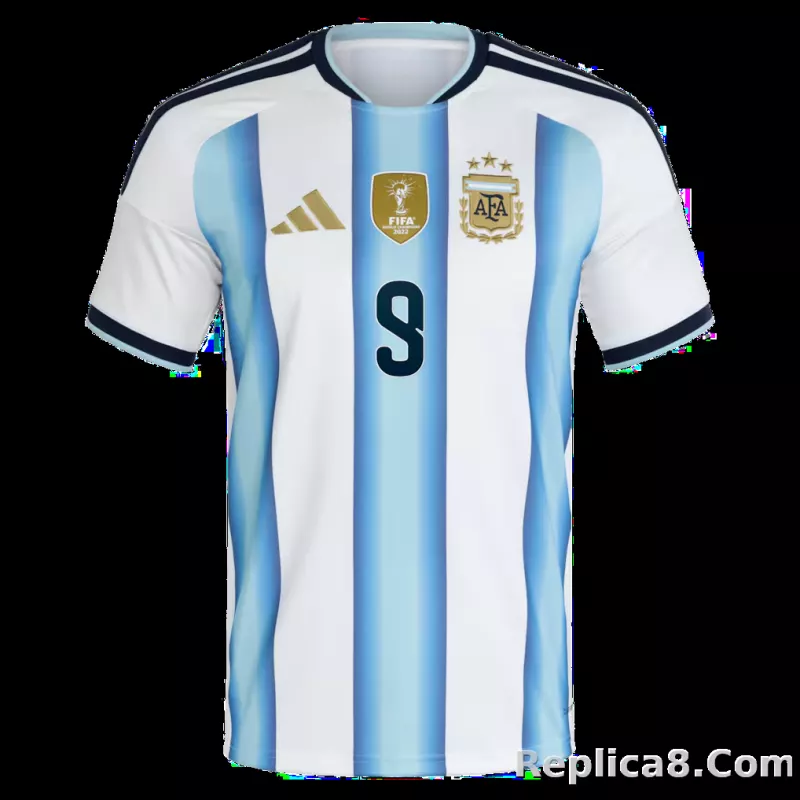 Argentina adidas Home Shirt 2026 with J. Alvarez  9 printing - detail
