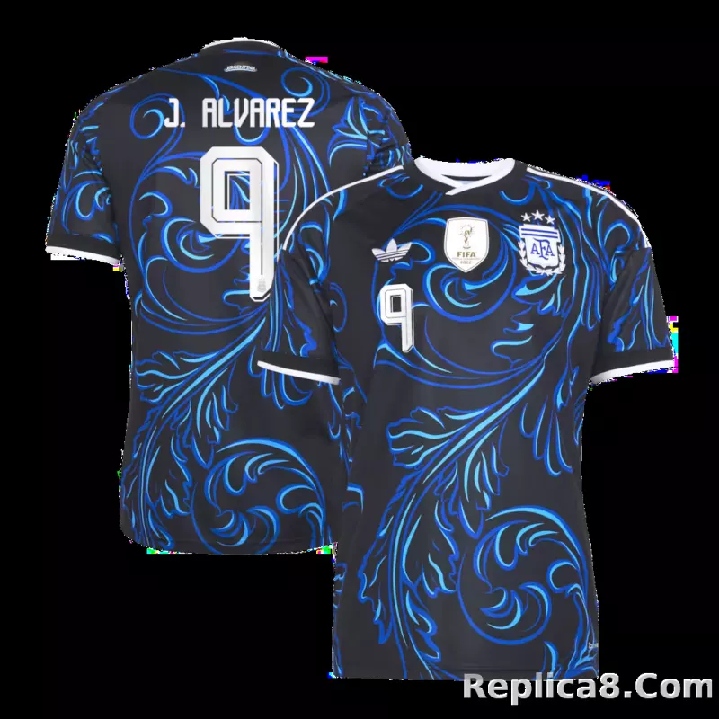 Argentina adidas Away Shirt 2026 with J. Alvarez  9 printing