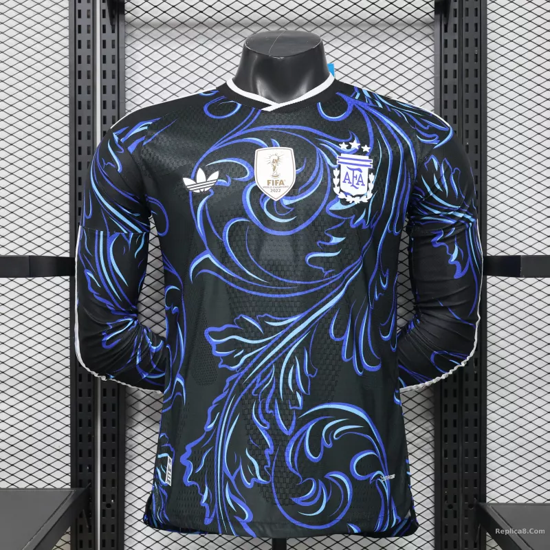 2026 Argentina Away World Cup Player Version Soccer Jersey Long Sleeve