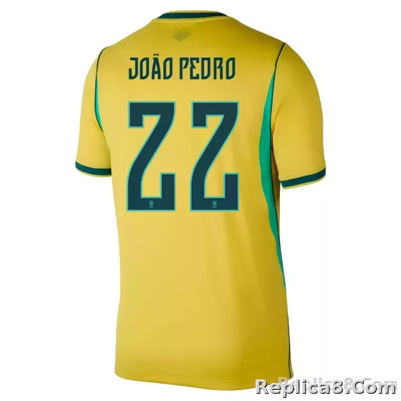 JOÃO PEDRO #22 Brazil Home Jersey World Cup 2026