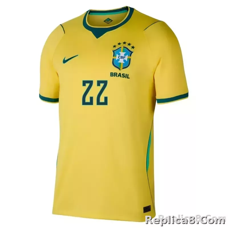 JOÃO PEDRO #22 Brazil Home Jersey World Cup 2026 - detail