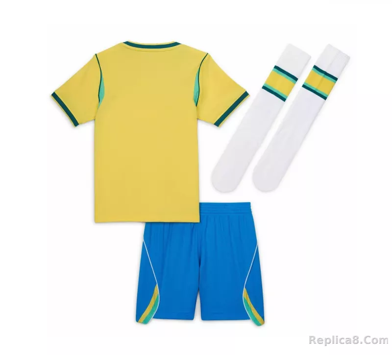 2026 Brazil Home World Cup Football Kids Full Kit Jersey+Shorts+Socks - detail
