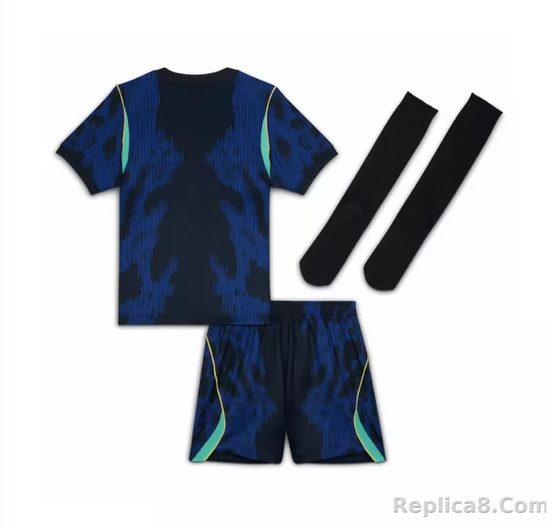 2026 Brazil Away World Cup Football Kids Full Kit Jersey+Shorts+Socks - detail