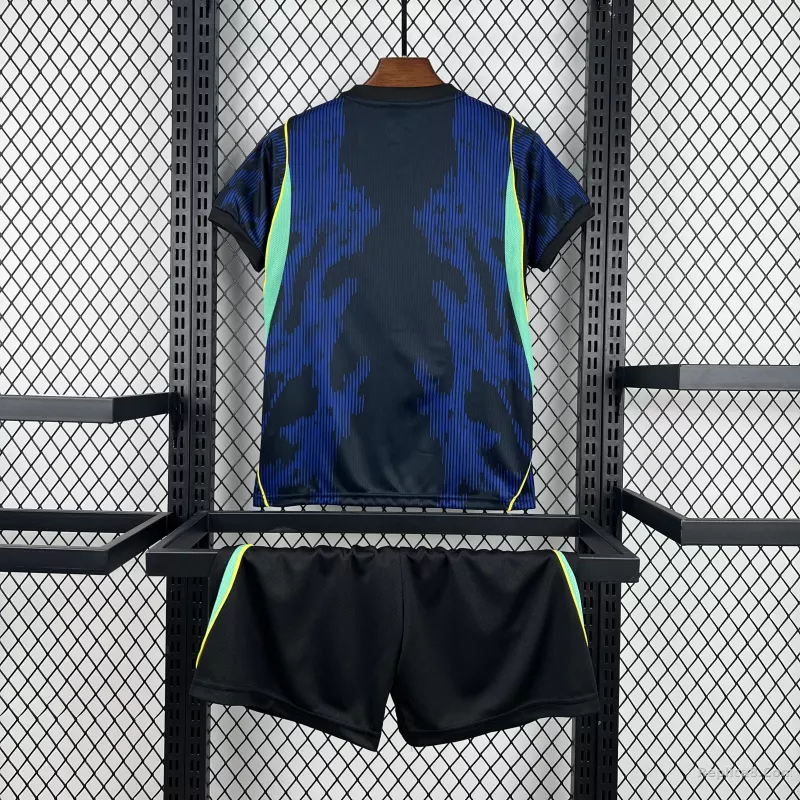 2026 Brazil Away World Cup Football Kids Kit Jersey+Shorts - detail