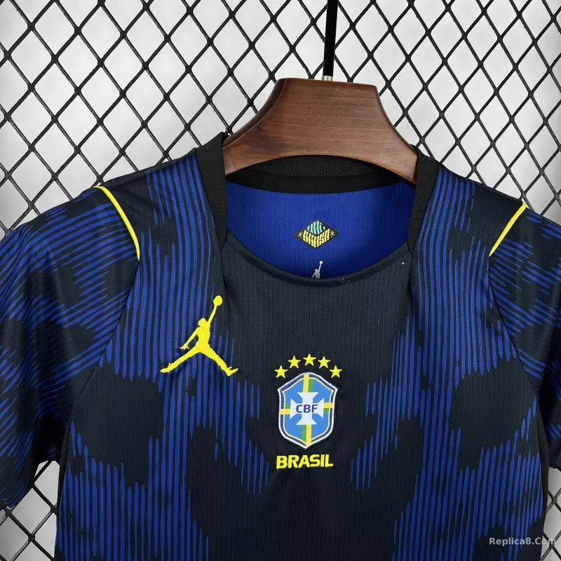 2026 Brazil Away World Cup Football Kids Kit Jersey+Shorts - detail