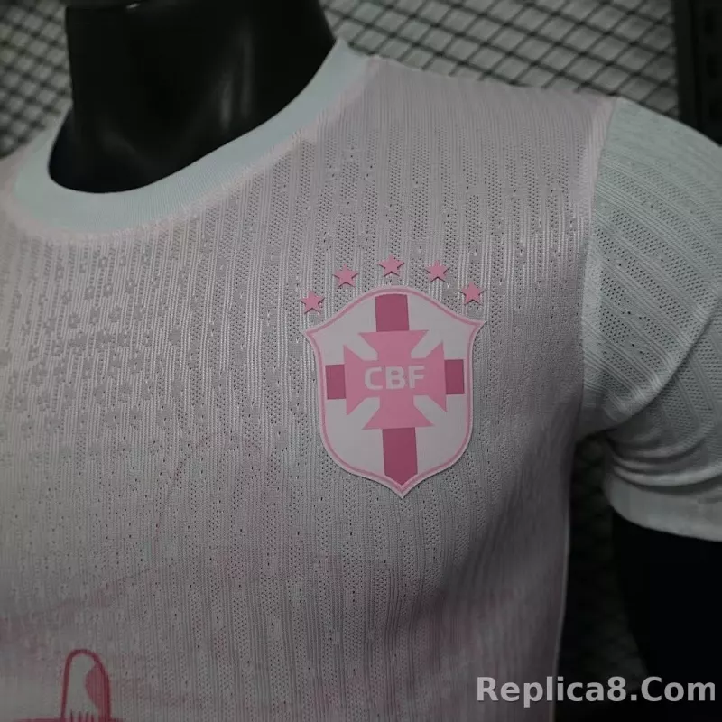 2025 Brazil Pink Special Edition Kit Player Version Soccer Jersey - detail