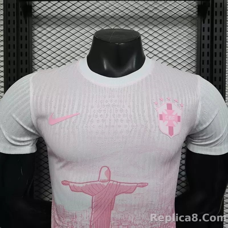 2025 Brazil Pink Special Edition Kit Player Version Soccer Jersey - detail