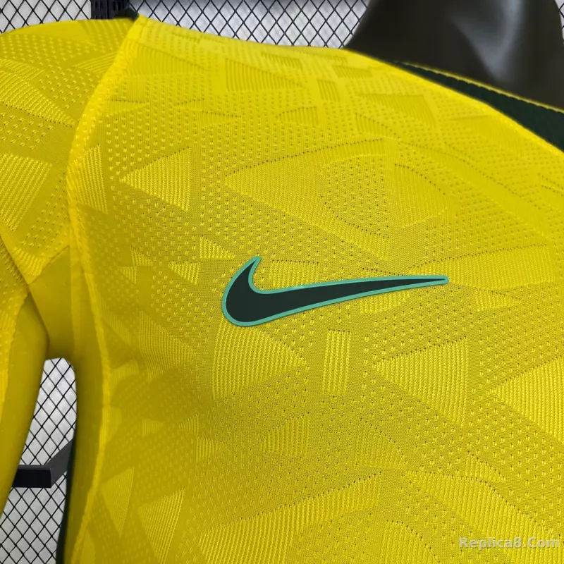2026 Brazil Home World Cup Jersey Player Version Long Sleeve - detail