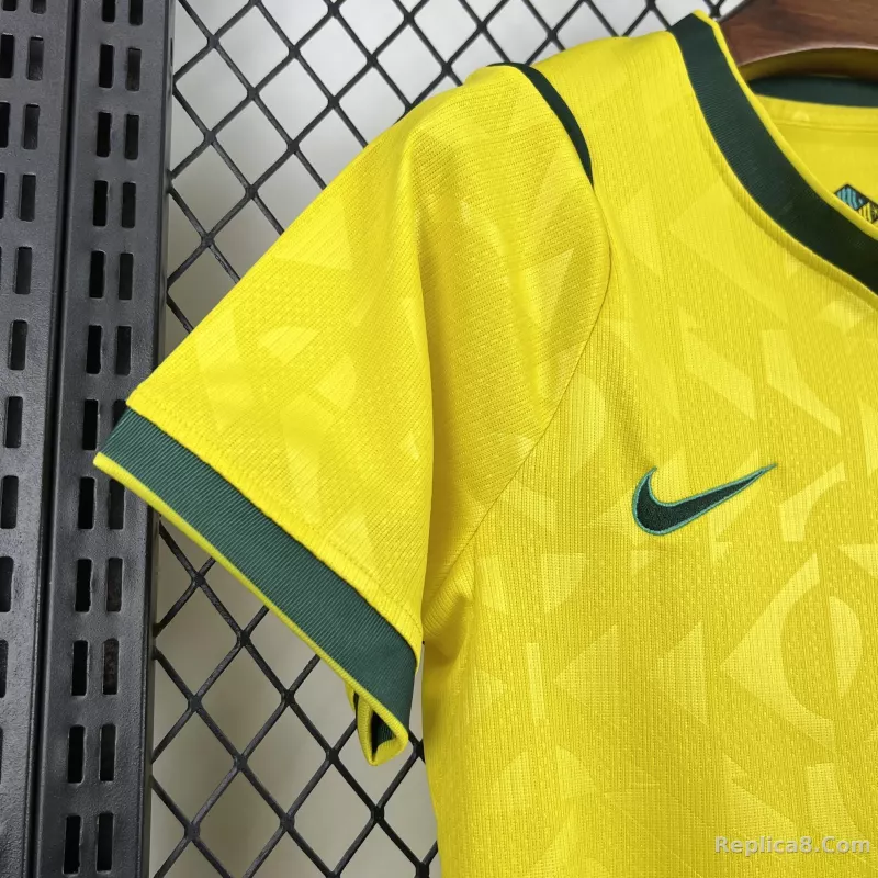 2026 Brazil Home World Cup Football Kids Kit Jersey+Shorts - detail
