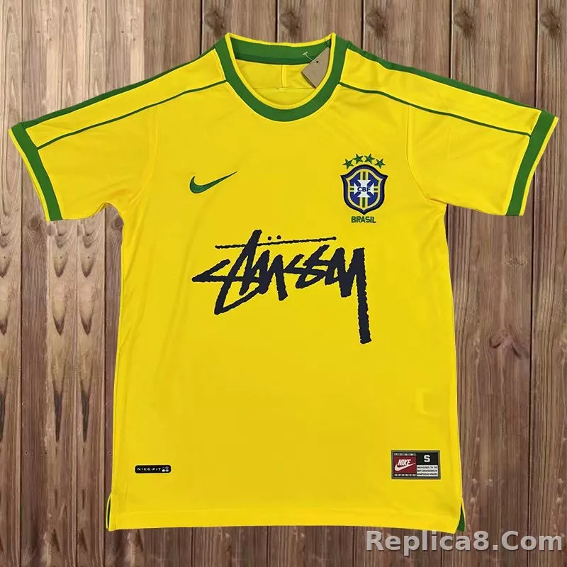 1998 Brazil World Cup Home Signed Edition Retro Jersey