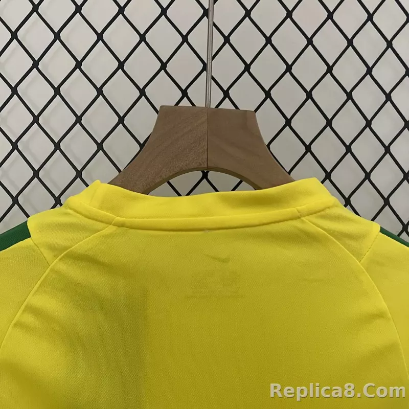 2002 Brazil World Cup Home Retro Kids Kit Jersey+Shorts - detail