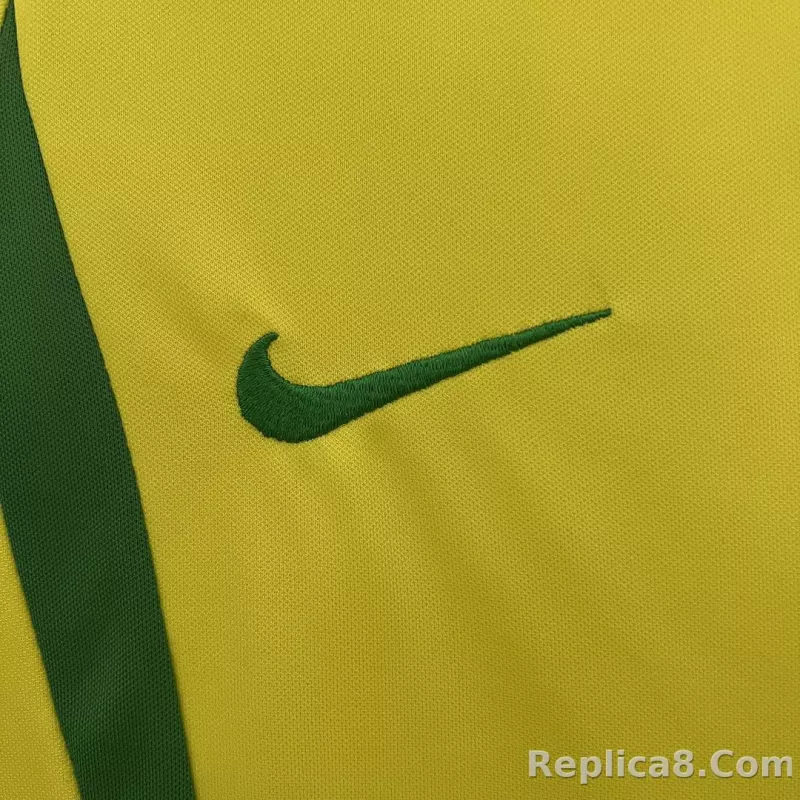 2002 Brazil World Cup Home Retro Kids Kit Jersey+Shorts - detail