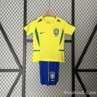 2002 Brazil World Cup Home Retro Kids Kit Jersey+Shorts - view 1