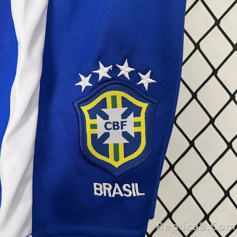 1998 Brazil World Cup Home Retro Jersey Kids Kit +Shorts - detail