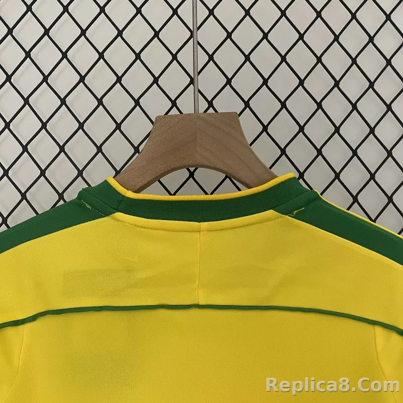 1998 Brazil World Cup Home Retro Jersey Kids Kit +Shorts - detail
