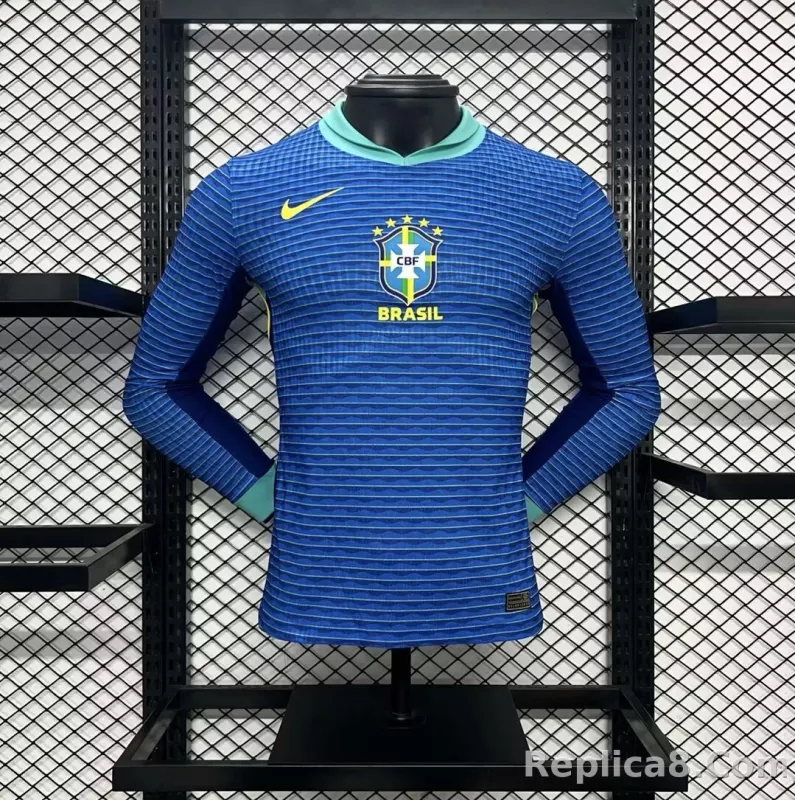 2024 Brazil Copa America Away Football Jersey Long Sleeve Player Version